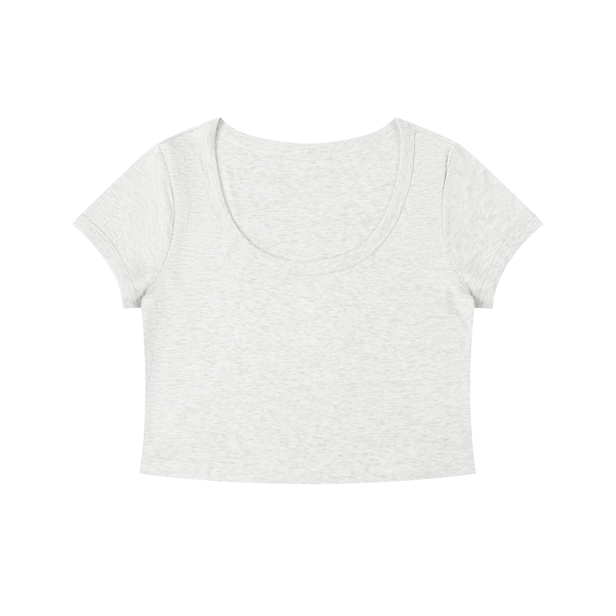 Women's Solid Color Slim Crop T-Shirt – Fitted Everyday Essential Crop Top