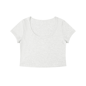 Women's Solid Color Slim Crop T-Shirt – Fitted Everyday Essential Crop Top