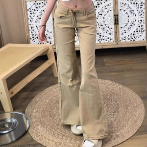 Women's Retro Low-Waist Slimming Drapey Straight-Leg Pants