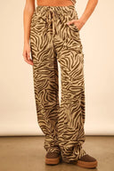 VERY J animal print linen wide leg pants for summer comfort – MYN2O