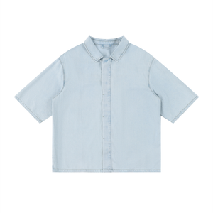 Unisex Vintage Wash Lyocell Drop Shoulder Shirt – Oversized Premium Button-Up