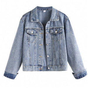 Women's Loose-Fit Patchwork Denim Jacket