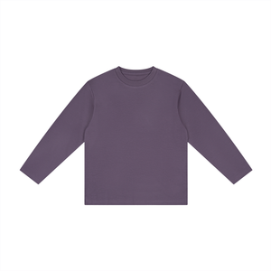 Kids' Drop Shoulder Long Sleeve T-Shirt – Oversized Cotton Casual Tee