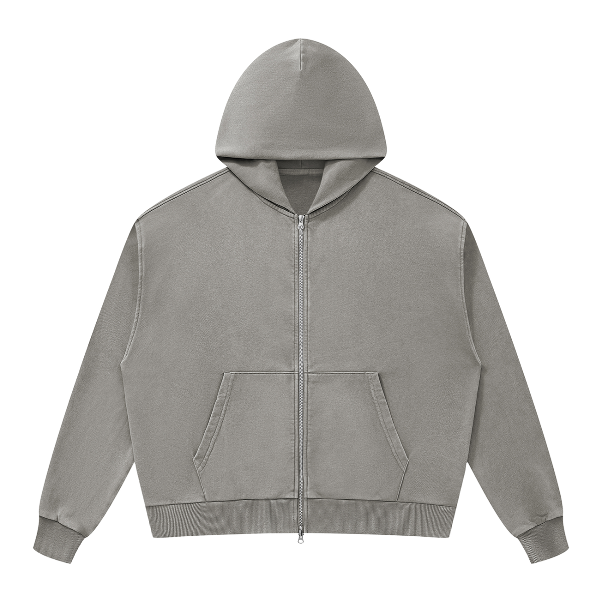 Unisex Mineral Wash Boxy Full Zip Hoodie