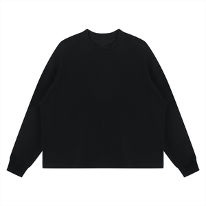 Unisex Waffle Boxy Long Sleeve T-Shirt – Oversized Textured Streetwear Tee