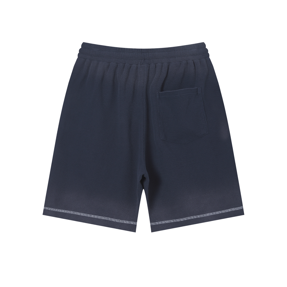 Unisex Vintage Sunfade Waffle Raw Hem Shorts – Oversized Streetwear Lounge Shorts