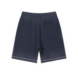 Unisex Vintage Sunfade Waffle Raw Hem Shorts – Oversized Streetwear Lounge Shorts