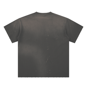 Hand-Frayed Sunfade Paint Splatter T-Shirt