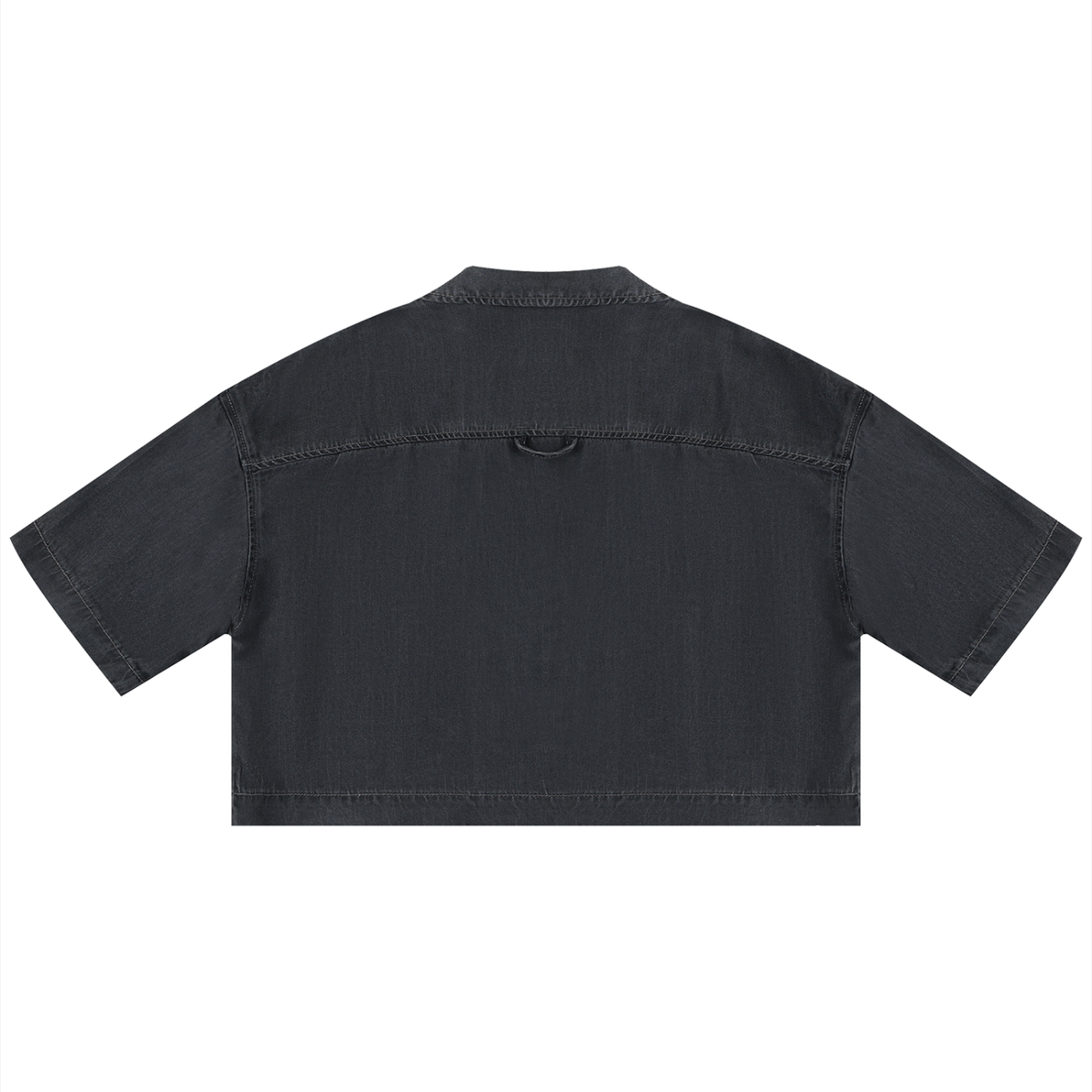 Women's Vintage Wash Boxy Cropped Shirt – Oversized Retro Crop Top Streetwear Tee