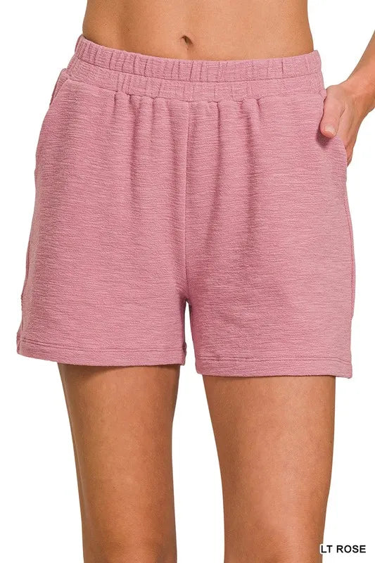 Zenana Cotton Slub Short Pants – Lightweight Casual Shorts | MYN2O