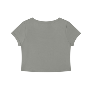 Women's Solid Color Slim Crop T-Shirt – Fitted Everyday Essential Crop Top