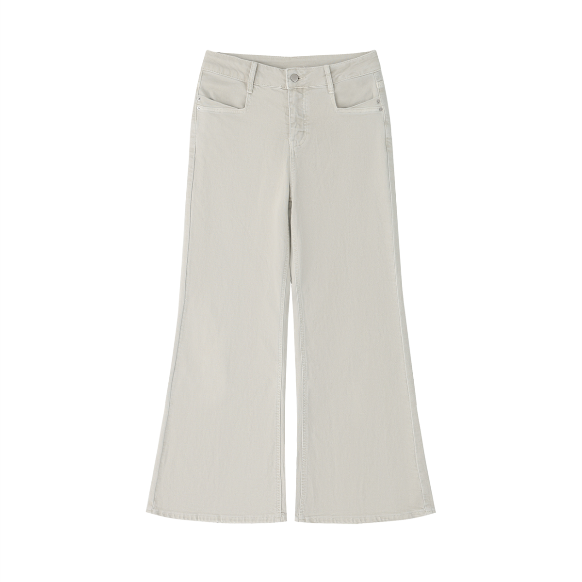 Women's Vintage Wash Flared Leg Jeans – High-Waisted Stretch Denim Pants