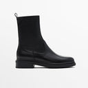 Women's sheepskin ankle boots with platform block heel – MYN2O