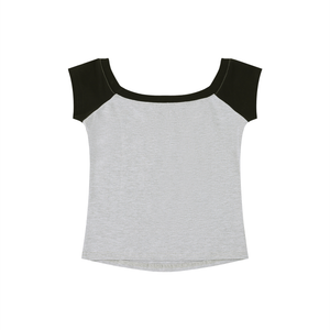 Women's Off-the-Shoulder Crop T-Shirt – Slim Fit Casual Fashion Top