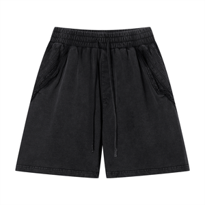 Unisex Vintage Wash Raw Edge Shorts – Oversized Streetwear Sweat Shorts