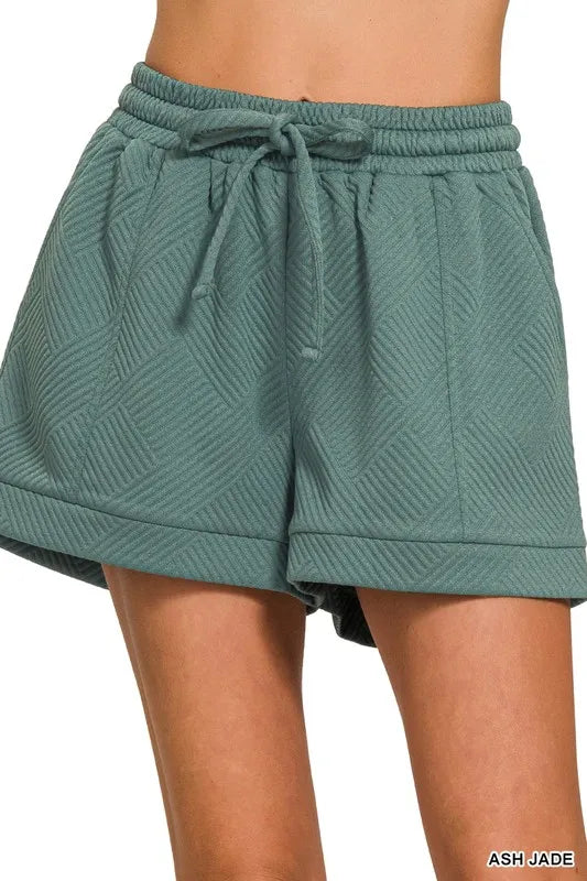 Zenana Textured Knit Jacquard Drawstring Shorts – MYN2O