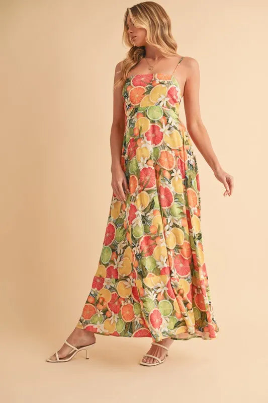 AEMI + CO Fruit Print Square Neck Maxi Cami Dress – MYN2O