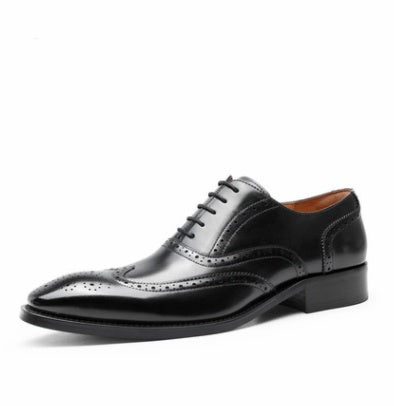 Men’s Pointed Toe Leather Dress Shoes – Korean British Style by MYN2O