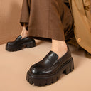 Women's Retro Black Height Increasing Shoes