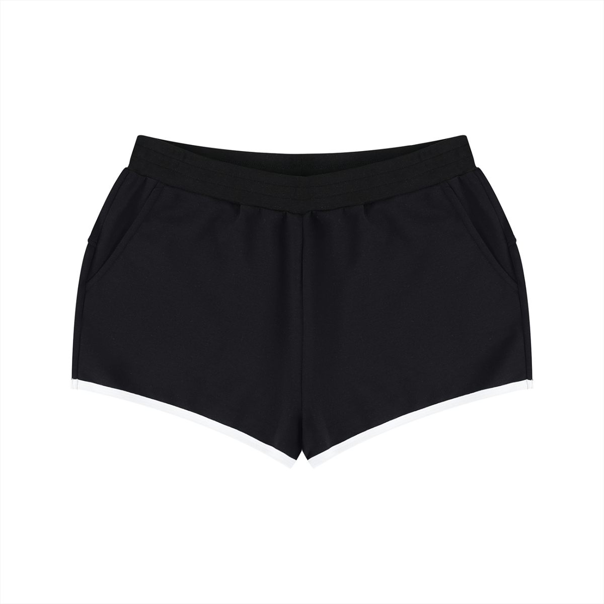 Women's Retro Contrast Trim Athletic Shorts – High-Waisted Activewear Shorts