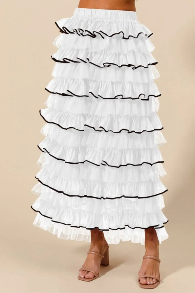 So Me Layered Ruffled Tulle Maxi Skirt – MYN2O