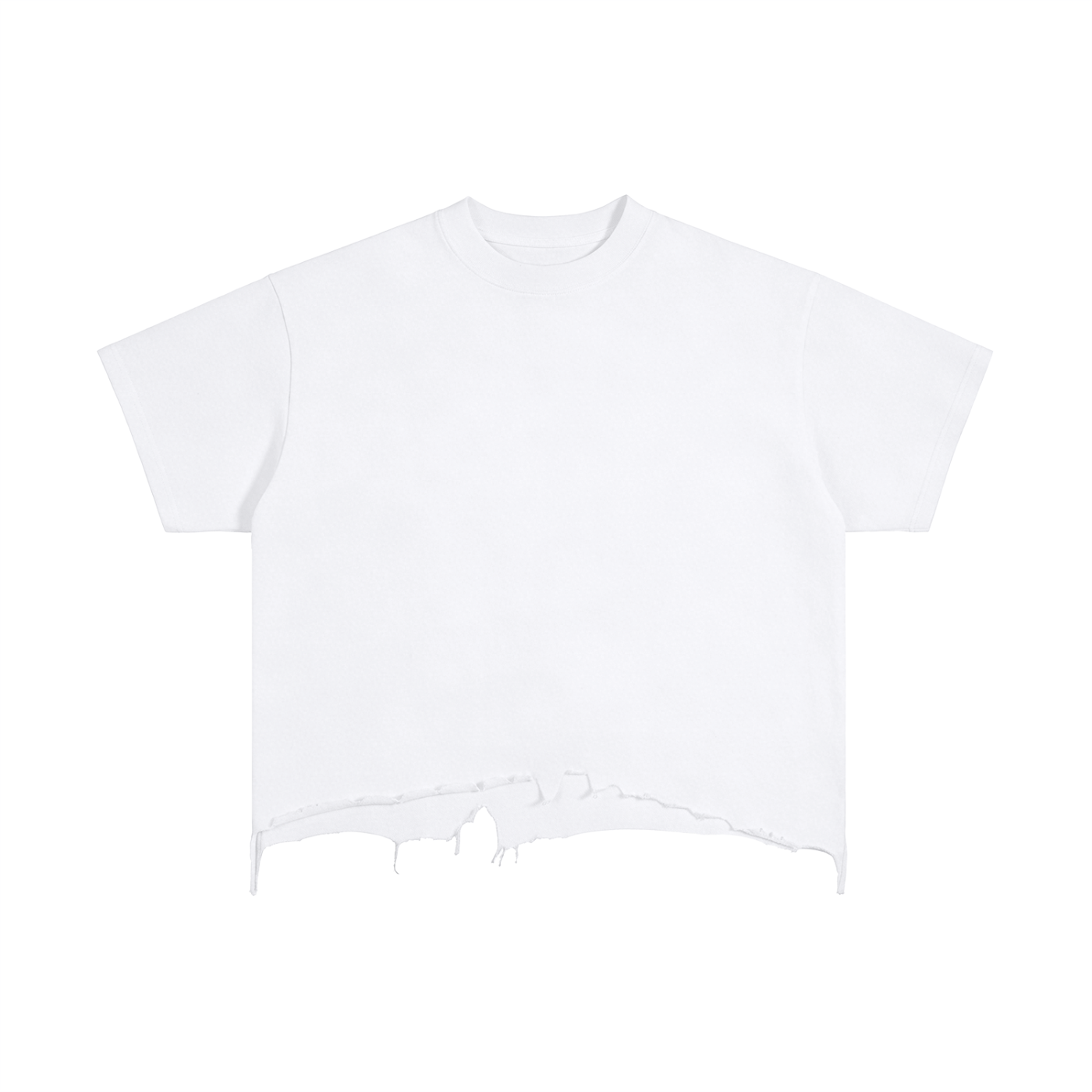 Vintage Wash Boxy Distressed Hem T-Shirt