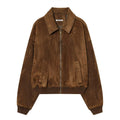 Women's Fashionable Casual Loose Suede-Texture Jacket Coats