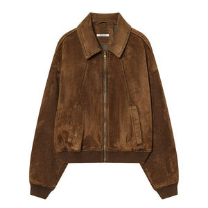 Women's Fashionable Casual Loose Suede-Texture Jacket Coats