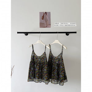 Korean-style Retro Floral Slip Vest Womens Resort Style