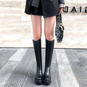 Women’s Cowhide Platform High-Heeled Boots – Bold & Fashion-Forward | MYN2O