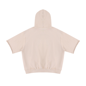 Unisex Mineral Wash Short Sleeve Hoodie – Oversized Vintage Streetwear Hooded Tee