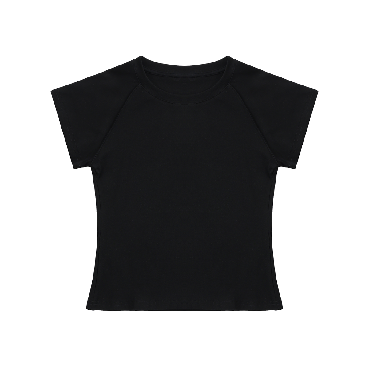 Solid Color Raglan Sleeve Crop Top