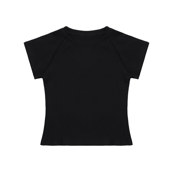Solid Color Raglan Sleeve Crop Top