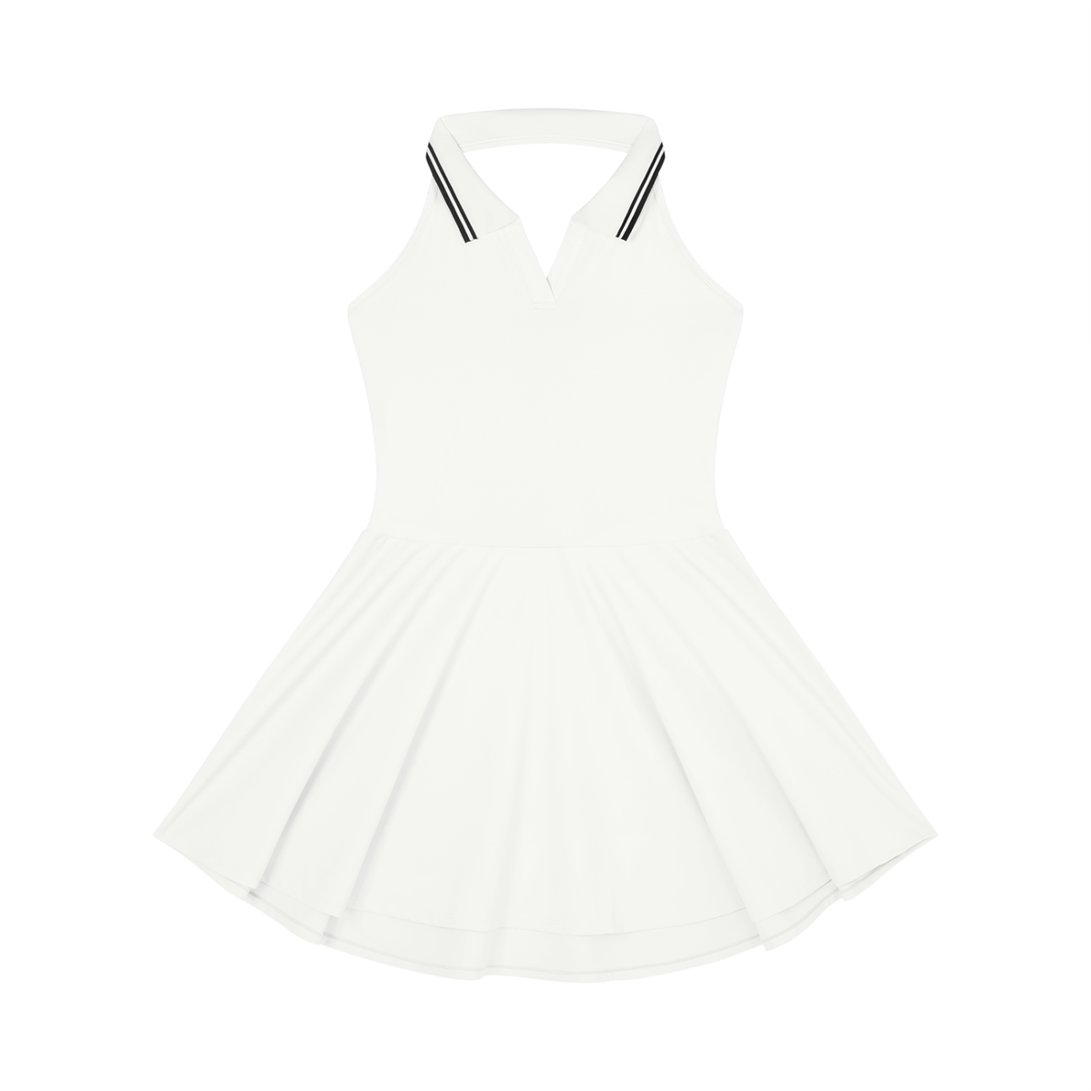 Women's Collared Halter A-Line Tennis Dress – Sleeveless Activewear Dress
