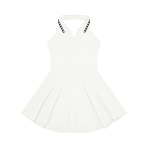 Women's Collared Halter A-Line Tennis Dress – Sleeveless Activewear Dress