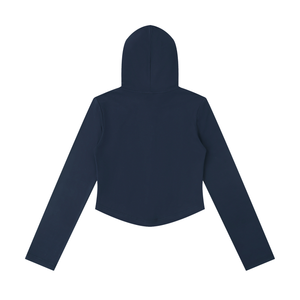 Women's Slim Cropped Full-Zip Hoodie – Fitted Athleisure Sweatshirt