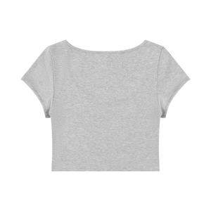 Women's Slim Cap Sleeve Crop T-Shirt – Fitted Everyday Essential Top