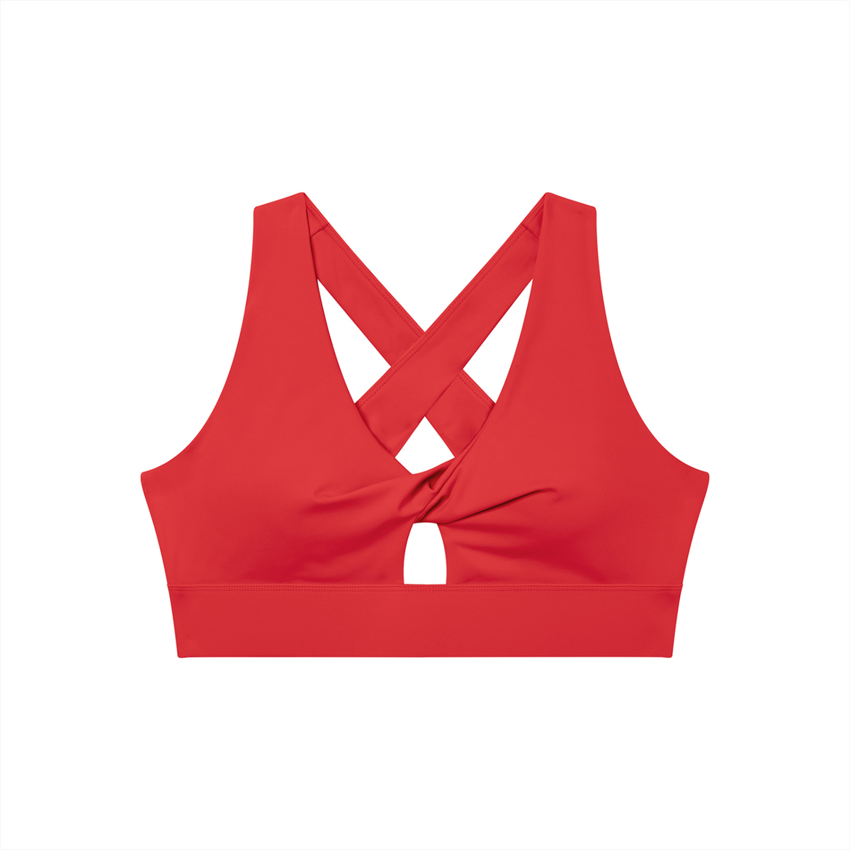 Women's Twist Front V-Neck Sports Bra – Seamless Medium Support Activewear Bra