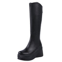 Women’s Cowhide Platform High-Heeled Boots – Bold & Fashion-Forward | MYN2O