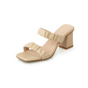 Summer New Open-toed Square Toe Ladies Lazy Shoes