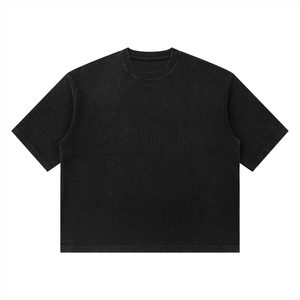 Unisex Mineral Wash Waffle Boxy T-Shirt – Oversized Textured Streetwear Tee