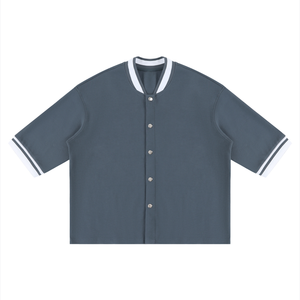 Unisex Heavyweight Boxy Baseball Jersey – Oversized Vintage Streetwear Button-Up Shirt