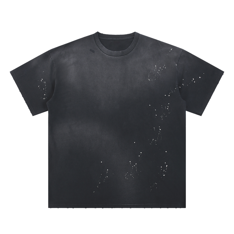 Hand-Frayed Sunfade Paint Splatter T-Shirt