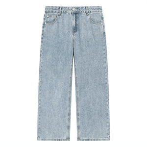 Unisex Vintage Wash Straight Leg Jeans – Relaxed Fit Baggy Denim Streetwear Pants