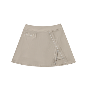 High-Waist Pocketed A-Line Skirt