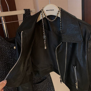 Loose-fitting Versatile Washed Leather Jacket