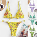 Summer Flowers Print Bikini, sexy push-up swimsuit, beachwear for women