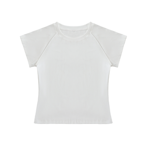 Solid Color Raglan Sleeve Crop Top
