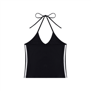 Women's Color Block Halter Crop Tank Top – Sleeveless Summer Essential