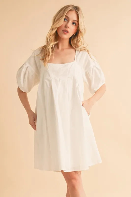 Aemi + Co Square Neck Babydoll Dress with Pockets – MYN2O

